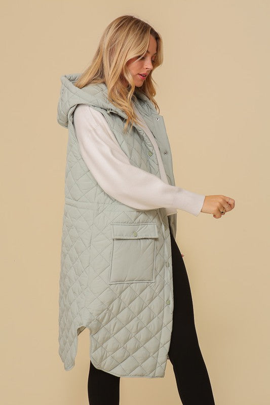 TIMING Haileys Hooded Oversized Vest Jacket