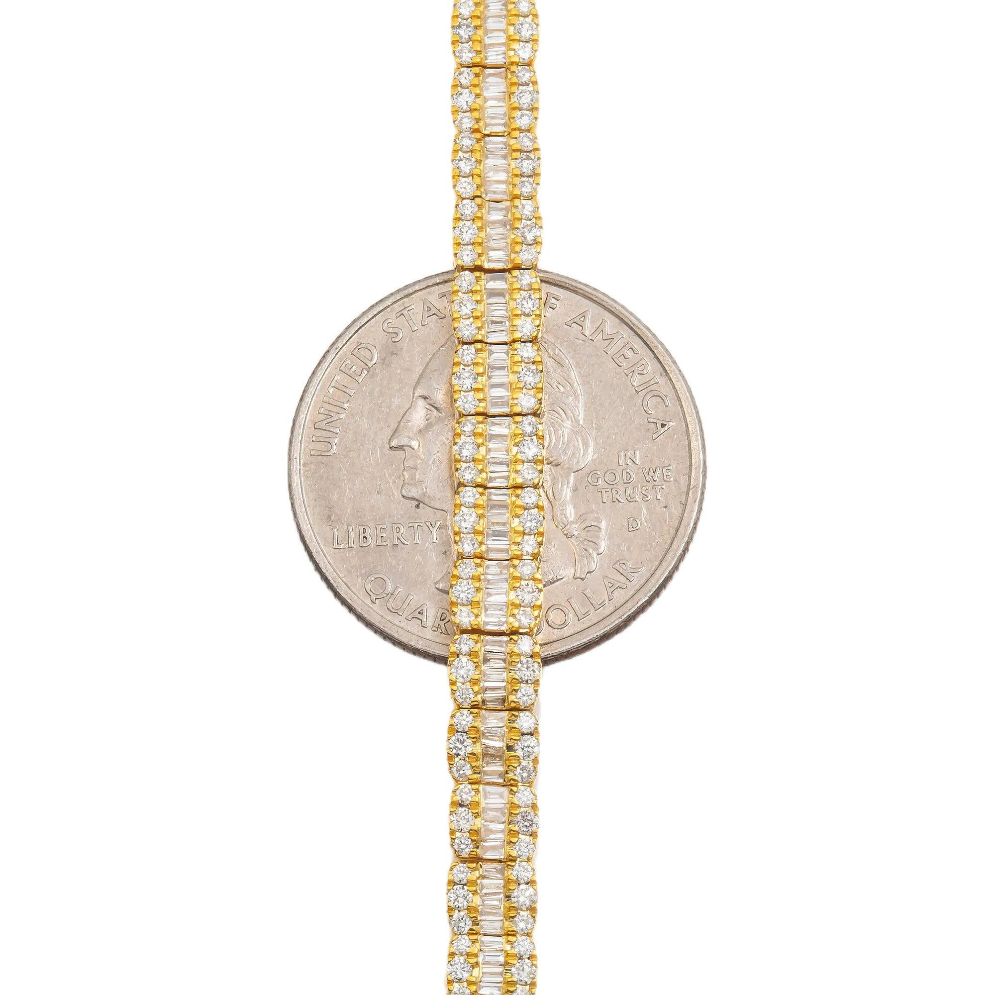 10K GOLD BAGUETTE DIAMOND CHAIN 10.43 CT