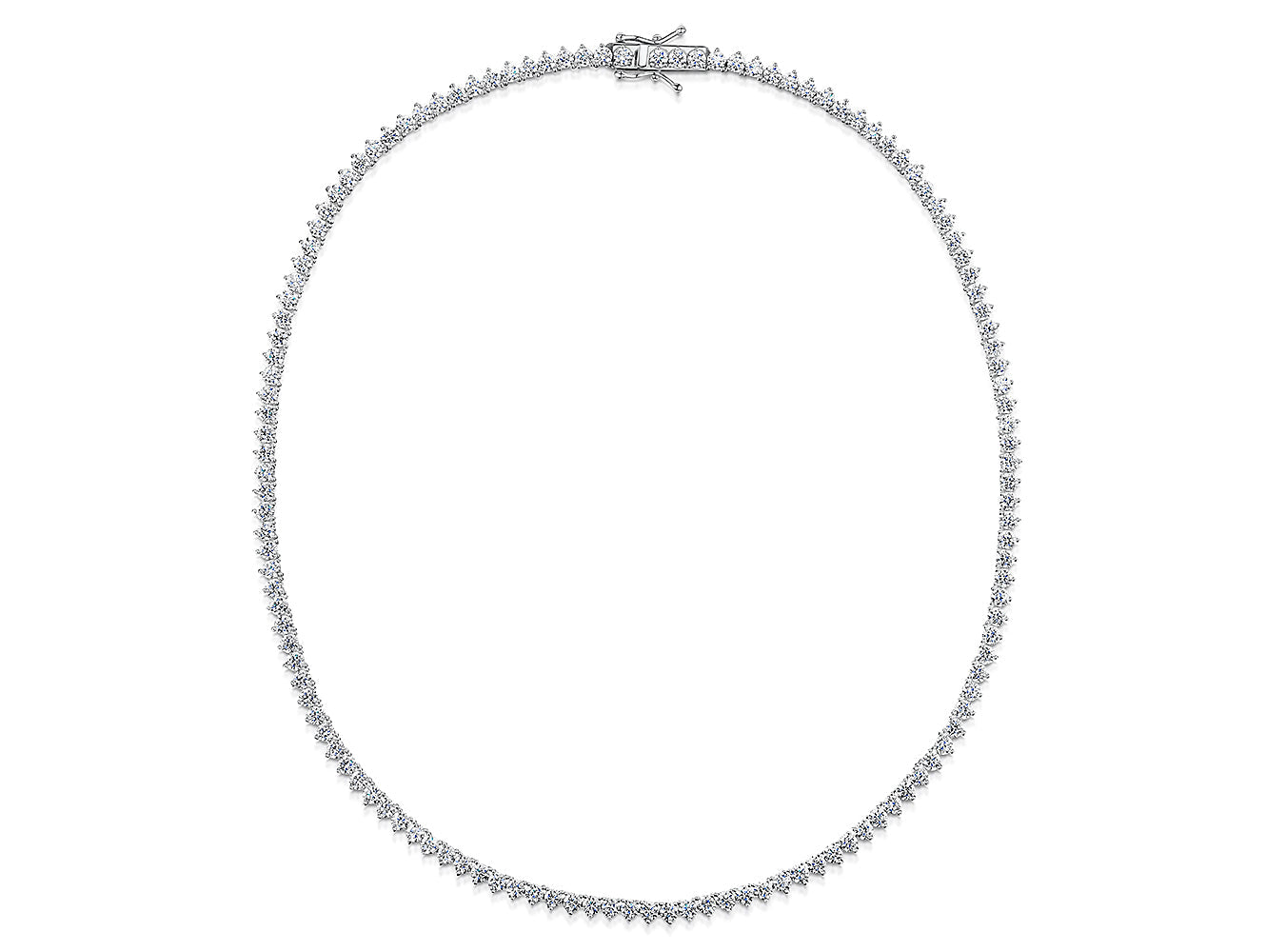 Sterling Silver 3.5mm Cubic Zirconia Tennis Necklace