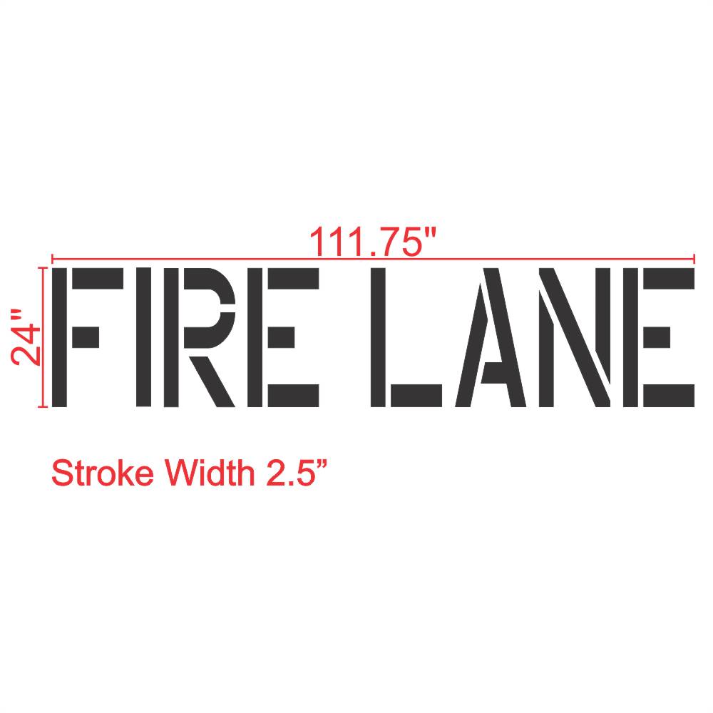 Fire Lane Stencil 24" Measurements