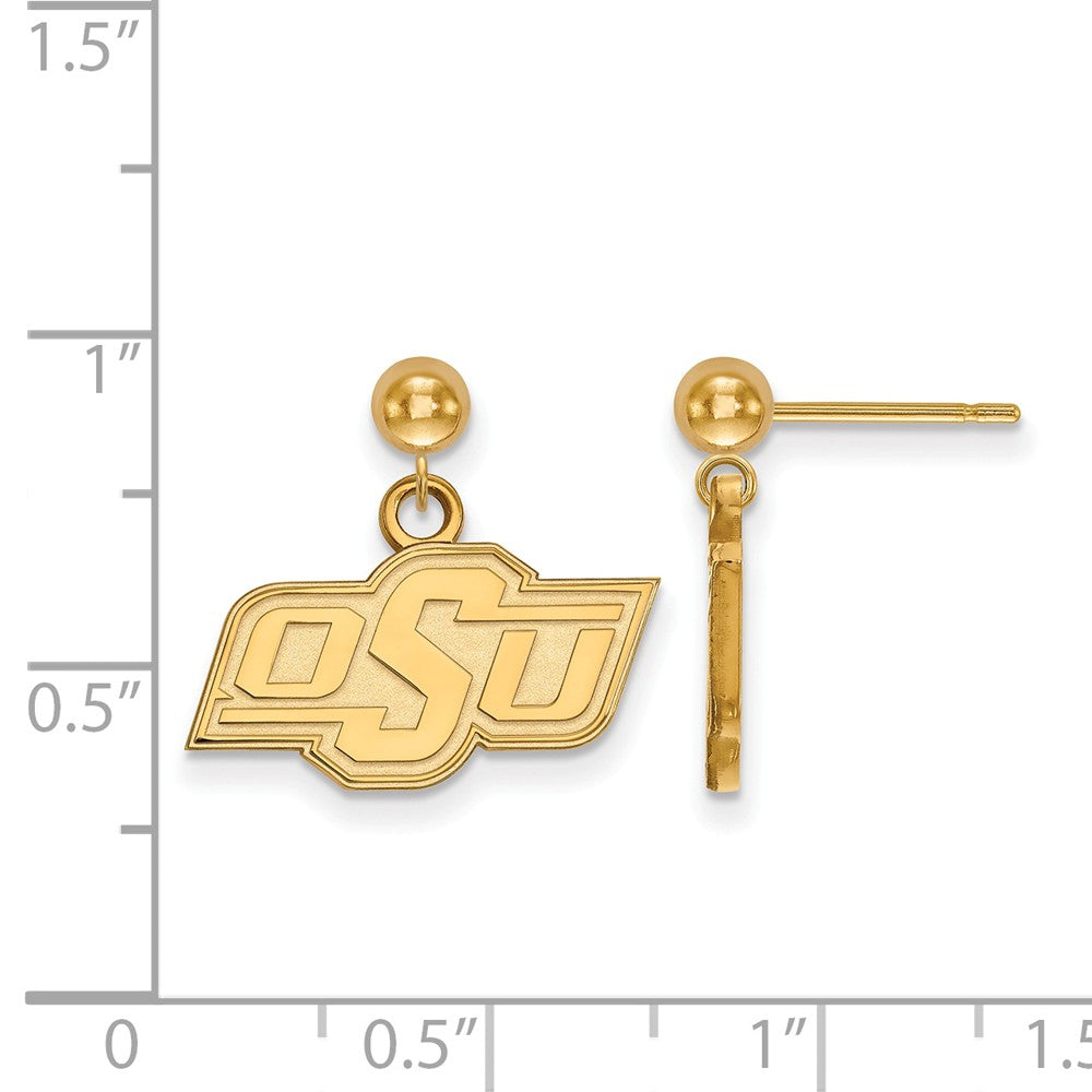 14k Gold Plated Silver Oklahoma State Univ. Dangle Earrings