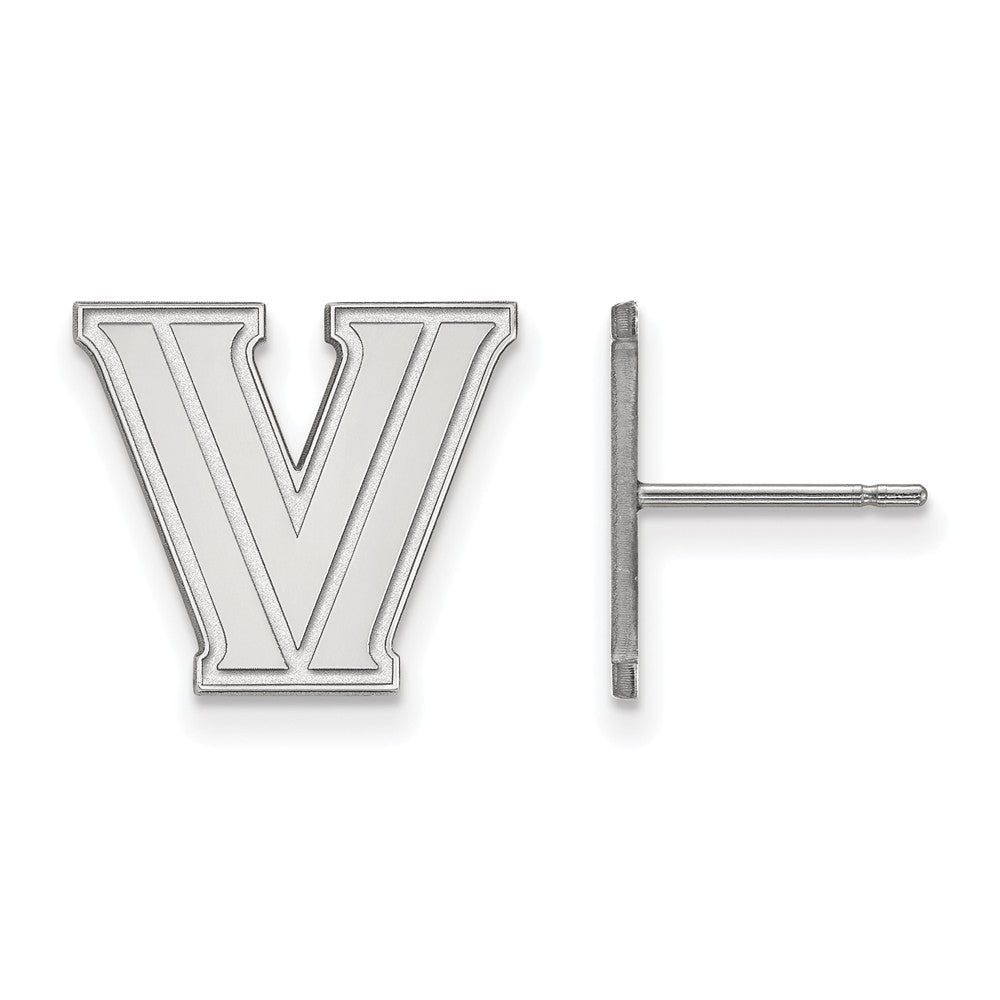 14k White Gold Villanova University Small Initial V Post Earrings