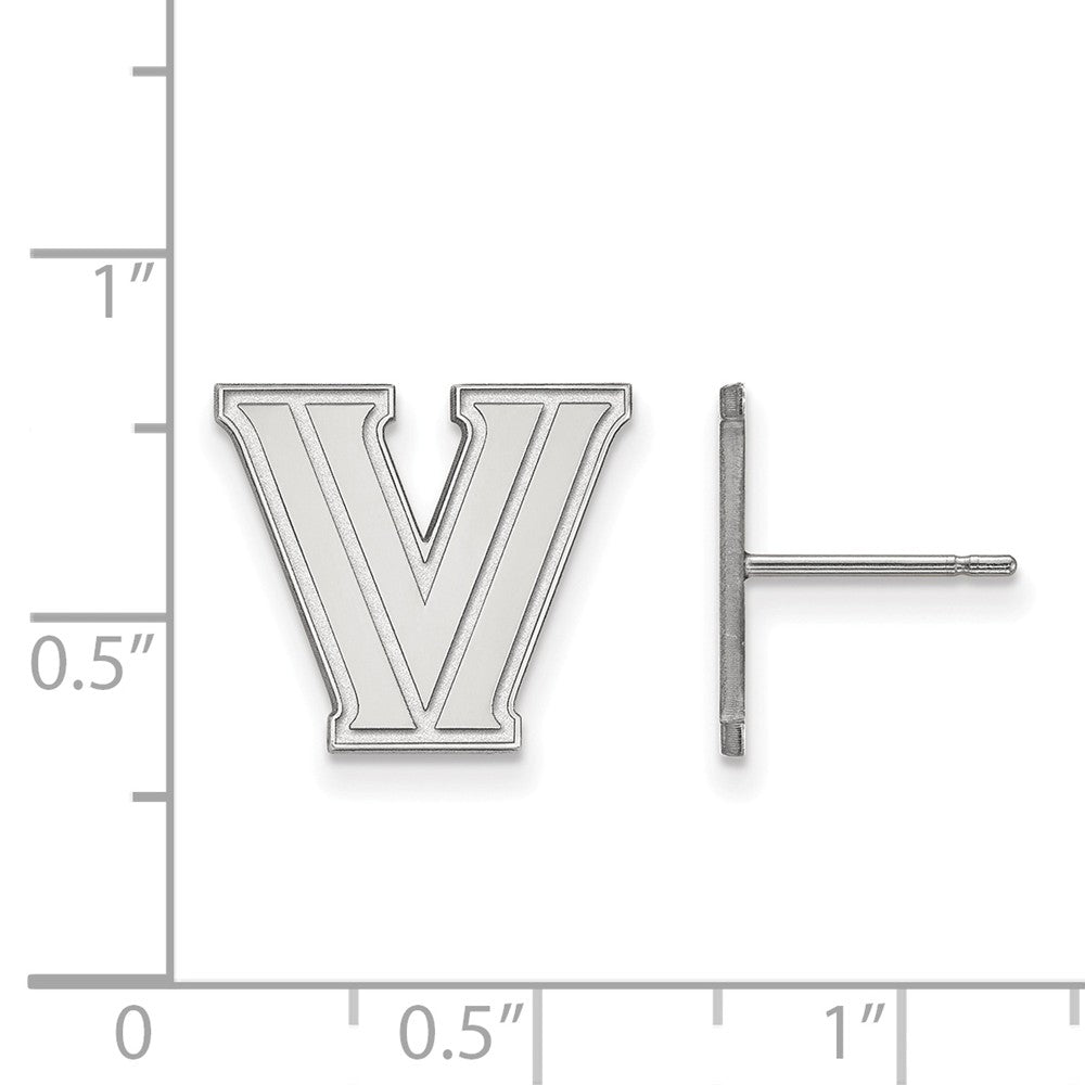 14k White Gold Villanova University Small Initial V Post Earrings