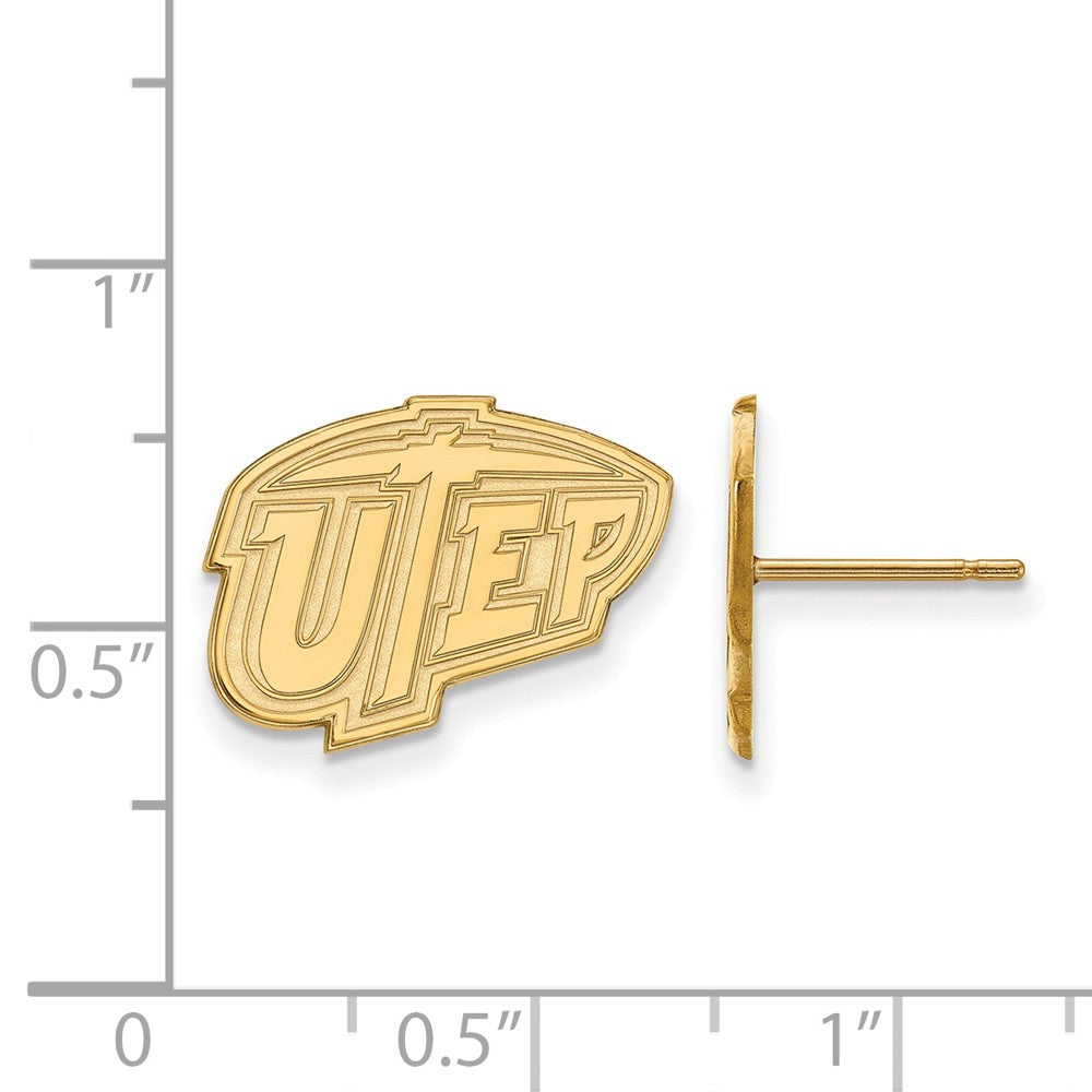 14k Gold Plated Silver The U of Texas at El Paso Post Earrings