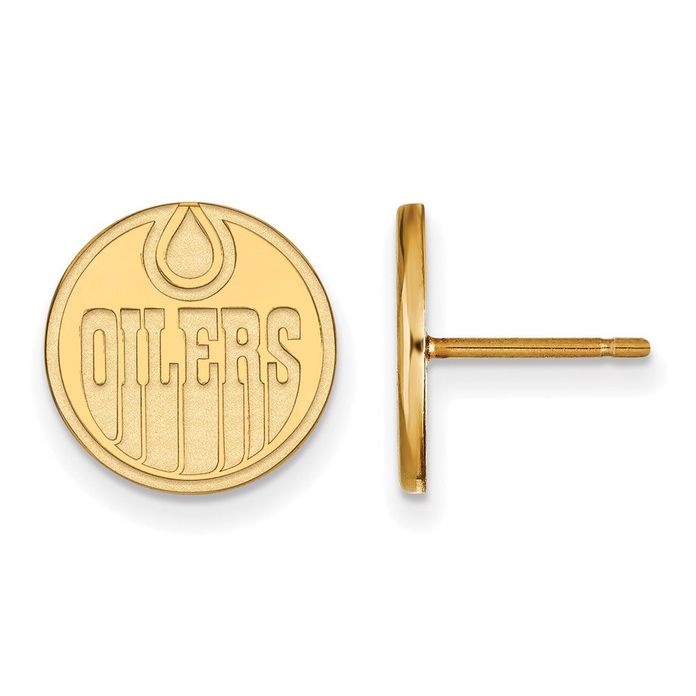 14k Yellow Gold NHL Edmonton Oilers Small Post Earrings