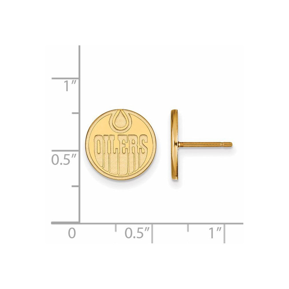 14k Yellow Gold NHL Edmonton Oilers Small Post Earrings