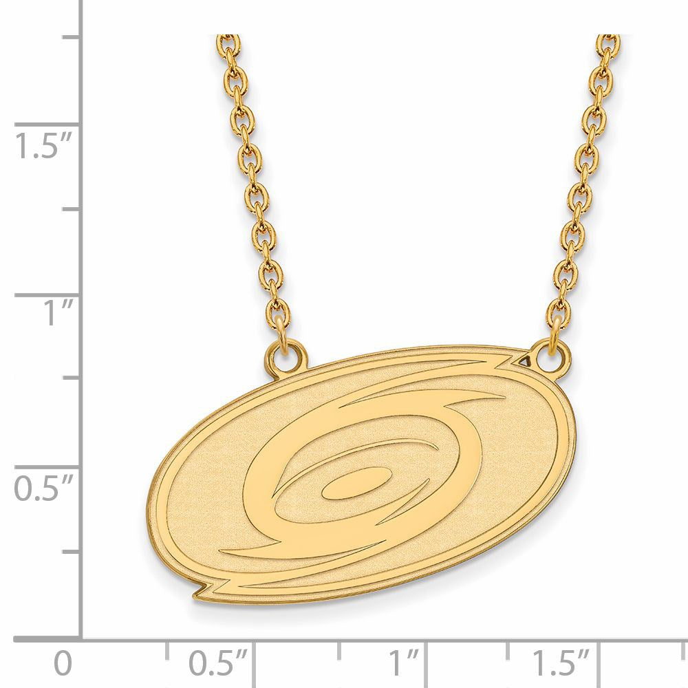 10k Yellow Gold NHL Carolina Hurricanes Large Necklace, 18 Inch