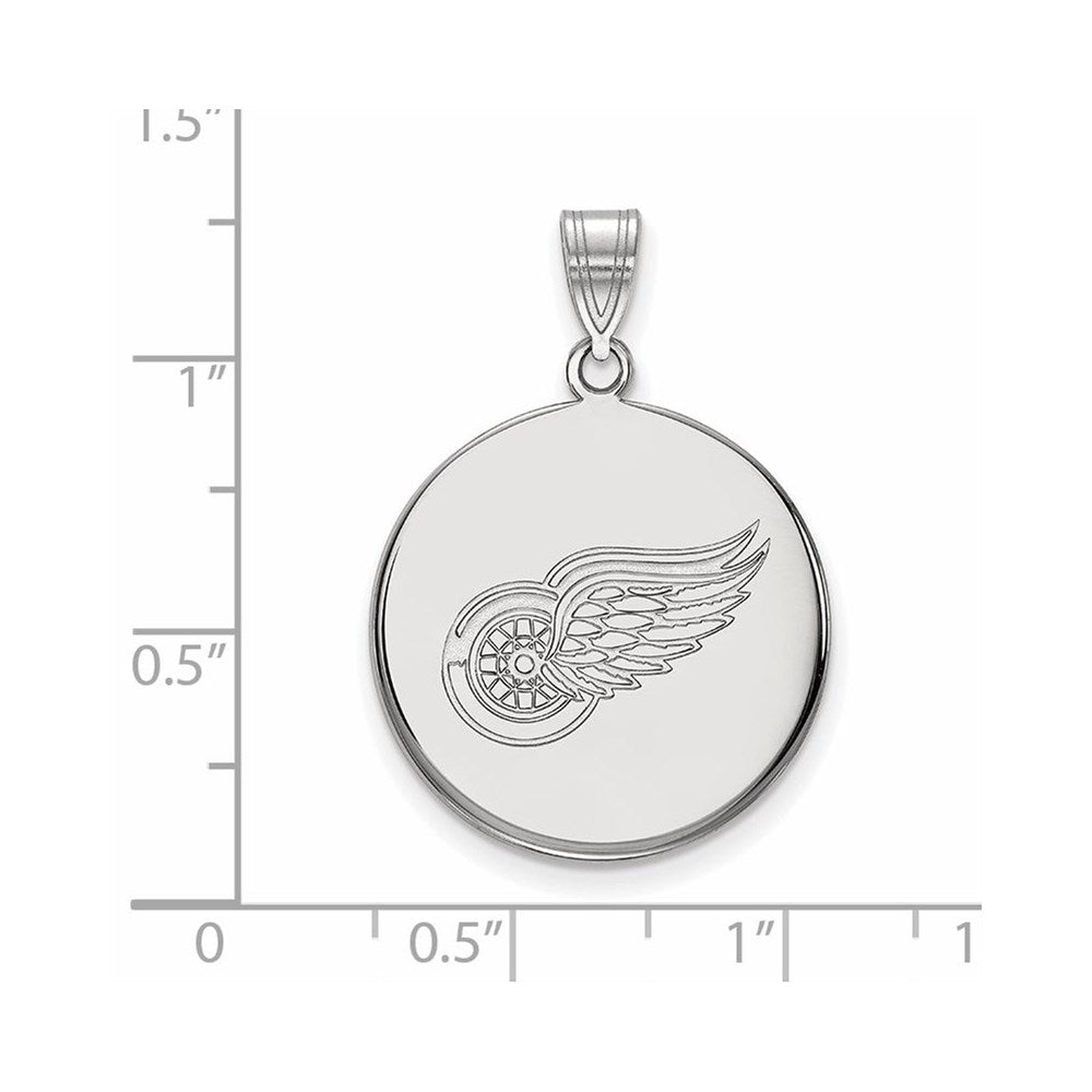 10k White Gold NHL Detroit Red Wings Large Disc Pendant