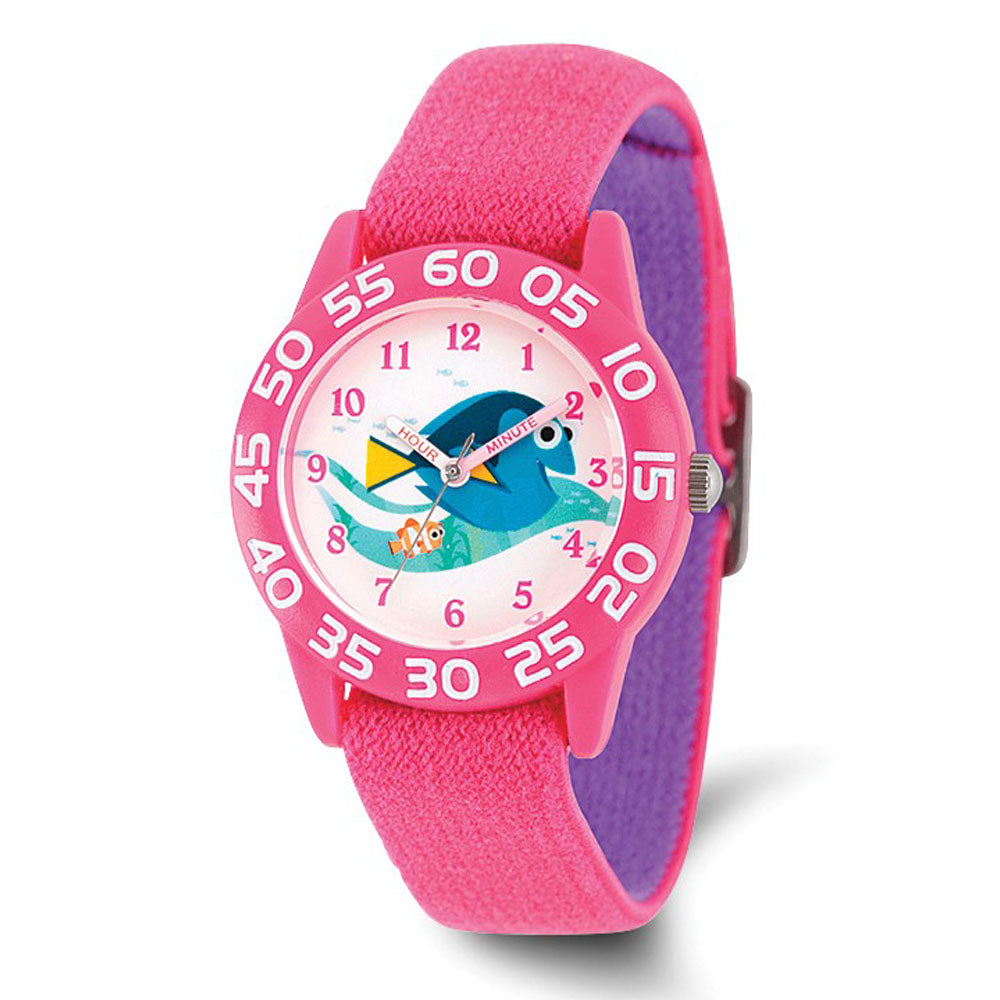 Disney Girls Nemo & Dory Pink Stretch Time Teacher Watch