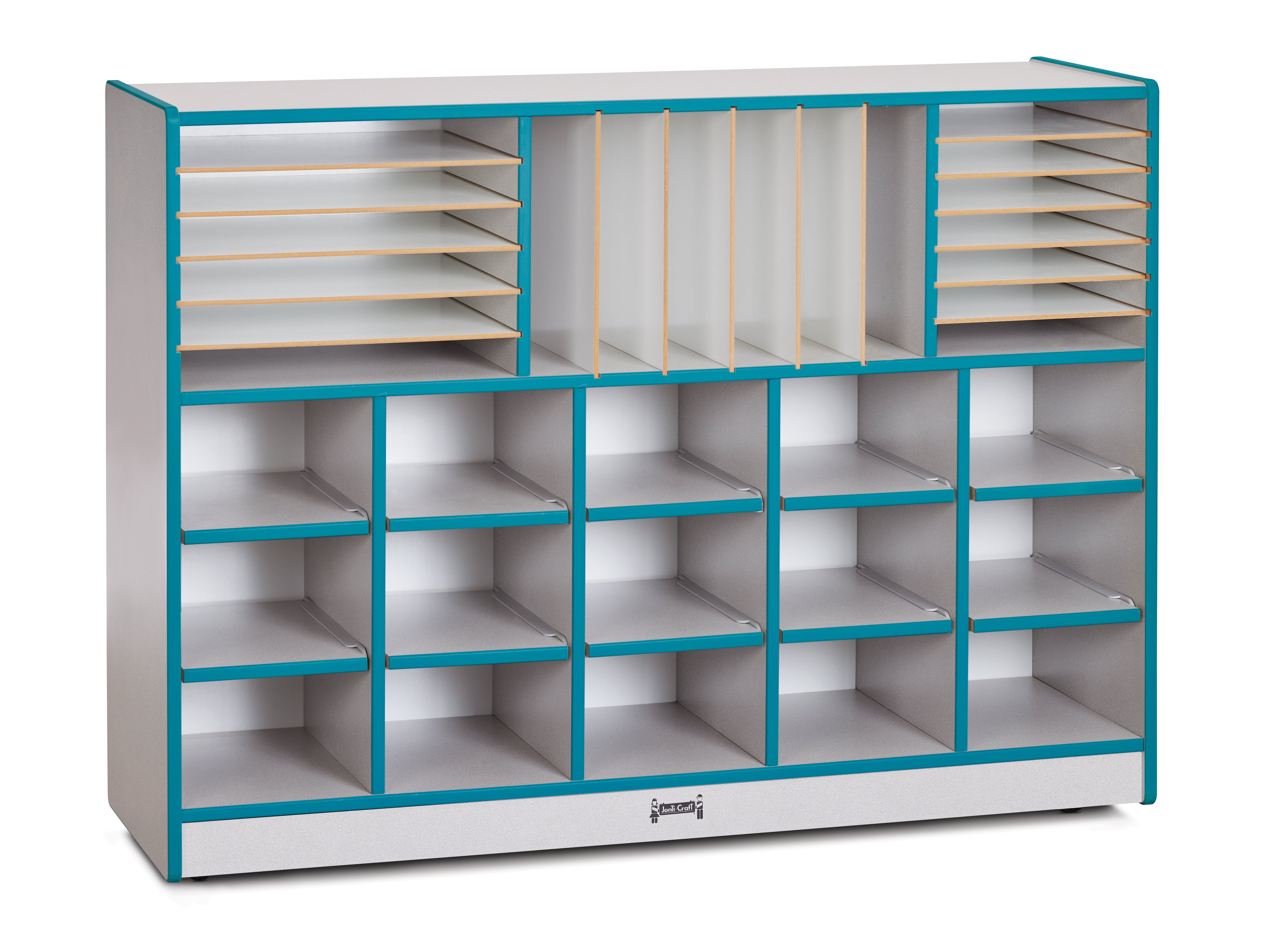 Rainbow Accents? Sectional Cubbie-Tray Mobile Unit - with Trays - Teal