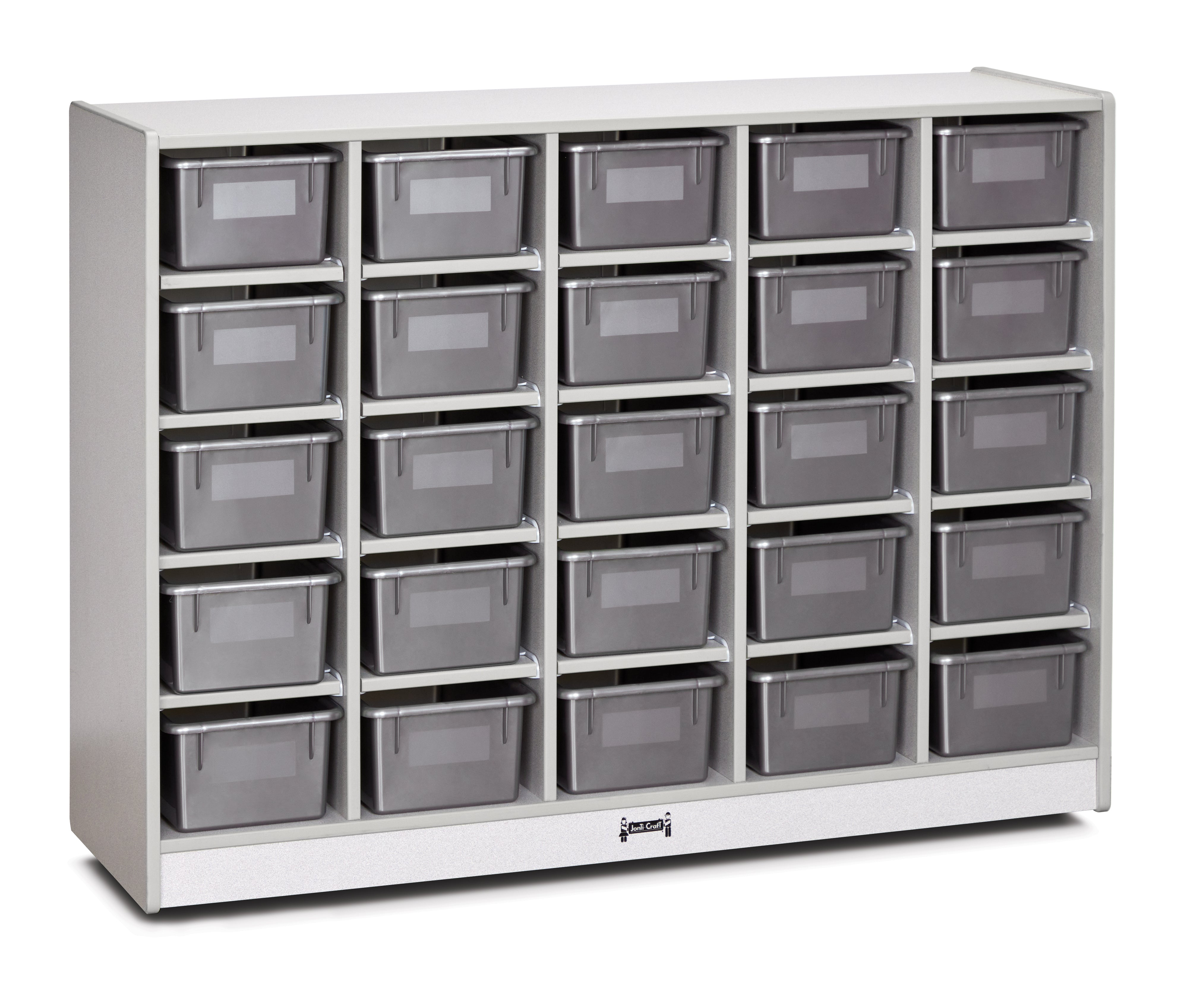 Rainbow Accents? 25 Cubbie-Tray Mobile Storage - with Trays   - Gray