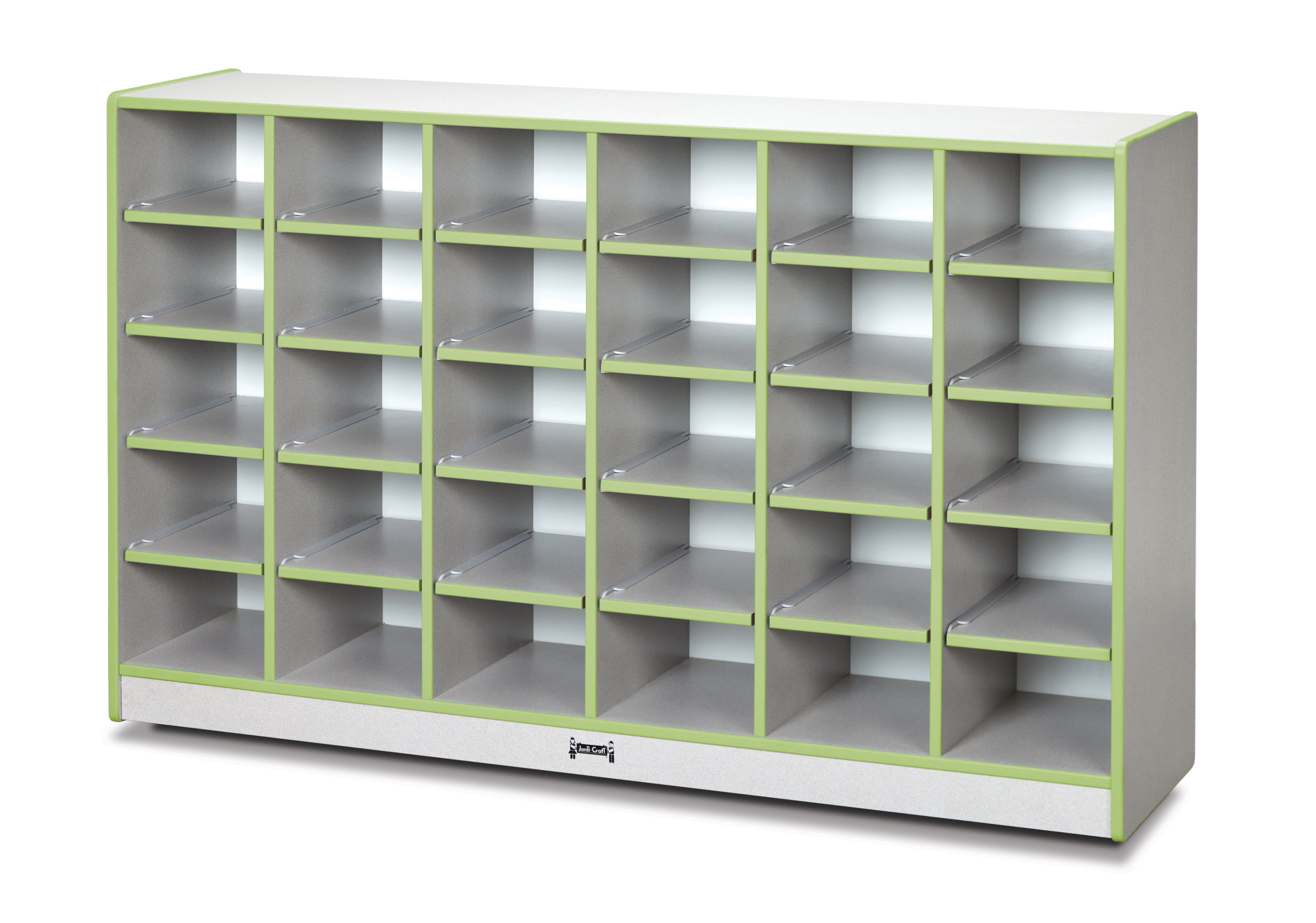 Rainbow Accents? 30 Cubbie-Tray Mobile Storage - with Trays - Key Lime Green