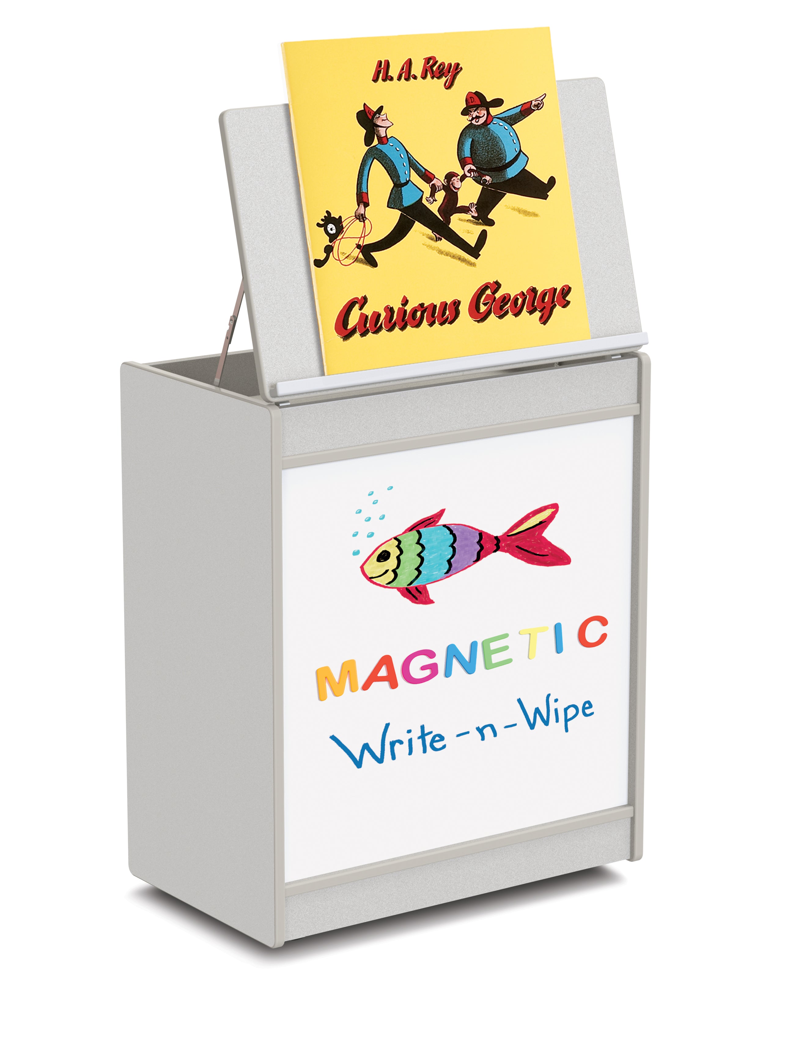 Rainbow Accents? Big Book Easel - Magnetic Write-n-Wipe  - Gray