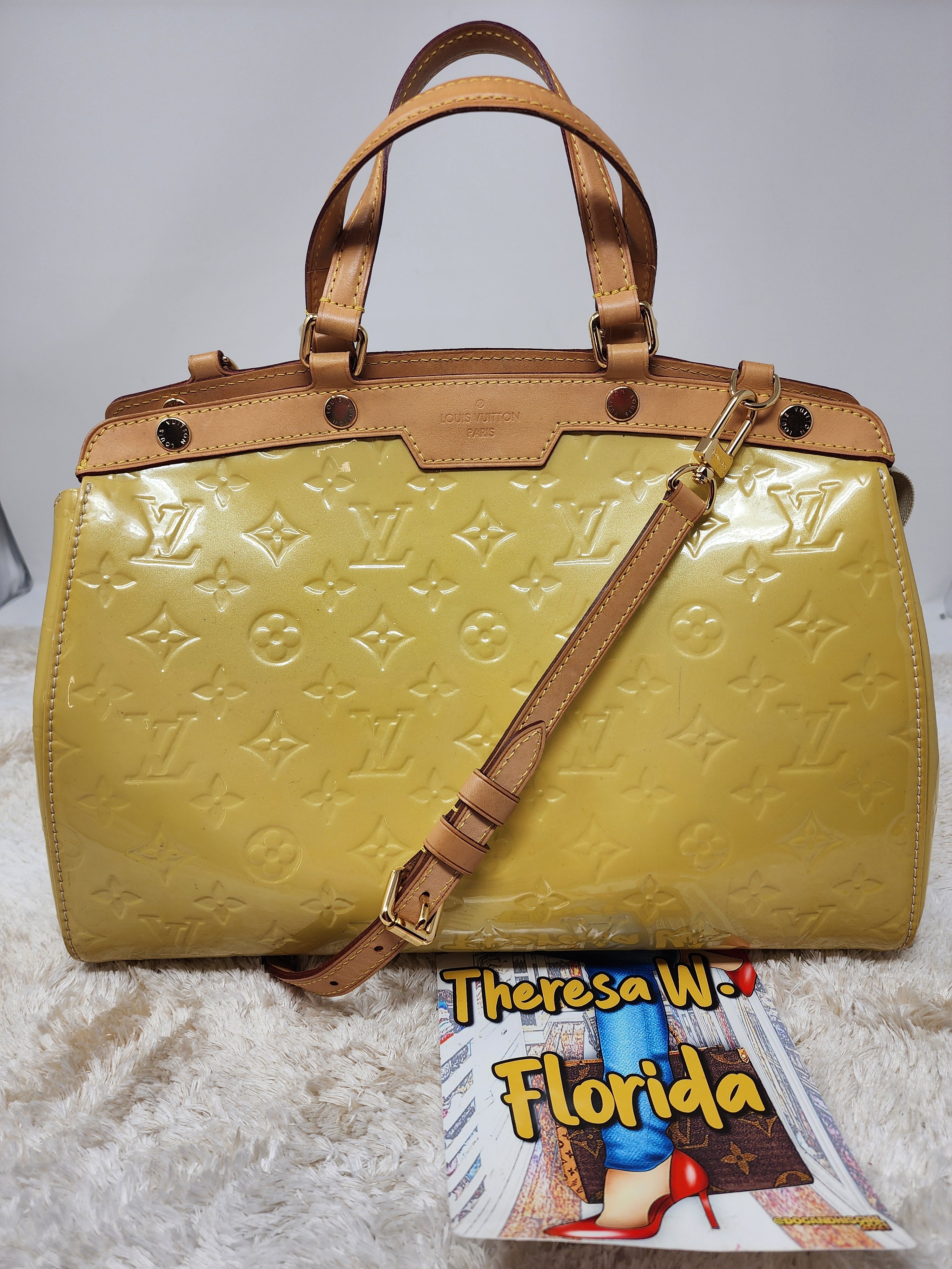 LOUIS VUITTON SUNNY YELLOW VERNIS BREA MM