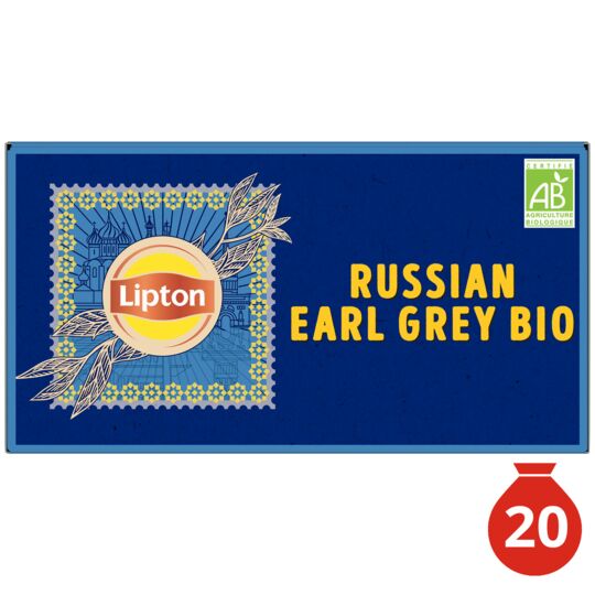 Lipton Organic Russian Earl Grey Tea, 20 Bags, 34g (1.2oz)