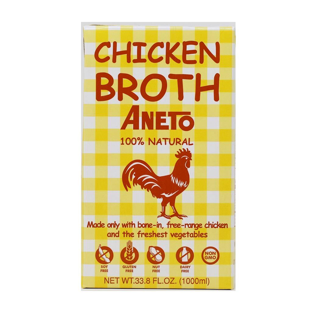 Aneto - 100% Natural Chicken Broth, 33.8 fl oz (1000ml)