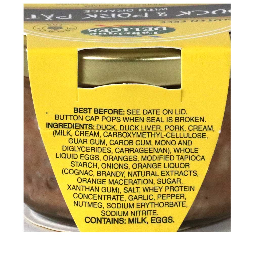 Fabrique Delices - Delices Duck & Pork Pate with Orange, 80g (2.8oz)