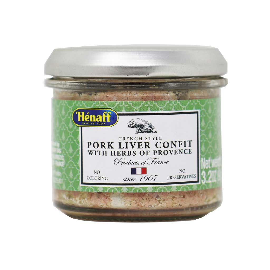 Henaff - French Pork Liver Confit with Herbs of Provence, 90g (3.2oz) Jar