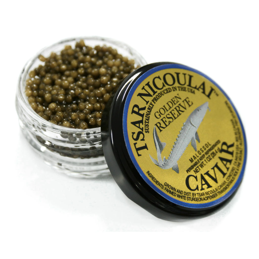 Tsar Nicoulai Caviar - 100% American White Sturgeon, Golden Reserve